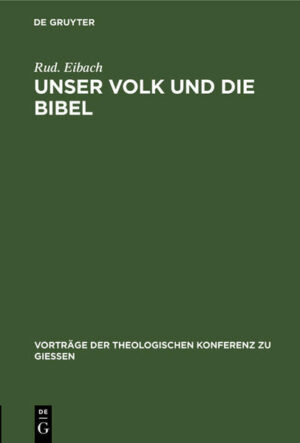 Frontmatter -- Unser Volk und die Bibel -- Backmatter