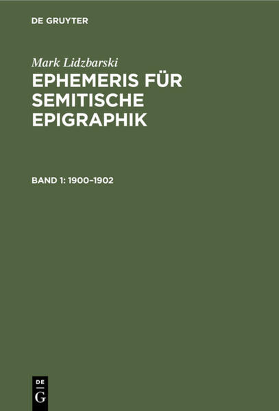 Frontmatter -- Inhalt -- Besprochene Arbeiten -- Eine Nachprüfung der Mesainschrift -- Altsemitische Inschriften auf Siegeln und Gewichten des Ashmolean Museum zu Oxford -- Zu Sidonia 4 -- Eine Weihinschrift aus Karthago -- Eine punische tabella devotionis -- Neue punische Eigennamen -- Inschriften aus Constantine -- Eine dreisprachige Inschrift aus Tunisien -- Neupunische Inschriften aus Maktar -- Zur Siloahinschrift -- Kleinere hebräische Inschriften -- Aramäische Inschriften aus Kappadocien -- Palmyrenische Inschriften -- Der Qassîsa di daira und die Tracht der Palmyrener -- Mandäische Zaubertexte -- Miscellen -- Der Ursprung der nord- und südsemitischen Schrift -- Über einige Siegel mit semitischen Inschriften -- Philokles und Tabnit -- Eine phönizische Inschrift aus Memphis -- Karthagische Altertümer in Kiel -- Punische Grabinschriften -- Punische Talismane -- Hebräische Inschriften -- Palmyrenische Inschriften -- Griechische Inschriften aus Syrien -- Südarabische Inschriften -- Archäologische Arbeiten und Funde -- Miscellen -- Balsamem -- Der Ursprung des Alphabetes -- Semitische Legenden auf Siegeln und Gewichten -- Phönizische Inschriften -- Punische Inschriften -- Hebräische Inschriften -- Aramäische Inschriften aus Kappadocien -- Nabatäische Inschriften -- Palmyrenische Inschriften -- Nachträge -- Wortregister -- Sachregister -- Nachwort