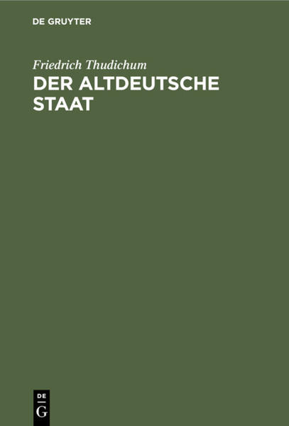 Frontmatter -- Vorwort -- Inhalts-übersieht -- I. Die obersten -- II. Die obersten -- III. Staat, gau, dorf -- IV. Die volksversammlungen -- V. Die heerführer und könige -- VI. Der angebliche adel -- VII. Almeinde und ackerbau -- VIII. Die Germania des Tacitus Übersetzt von Georg Thudichum und Friedrich Thudichum -- IX. Erklärungen zur Germania -- X. Nachträge und Druckfehler