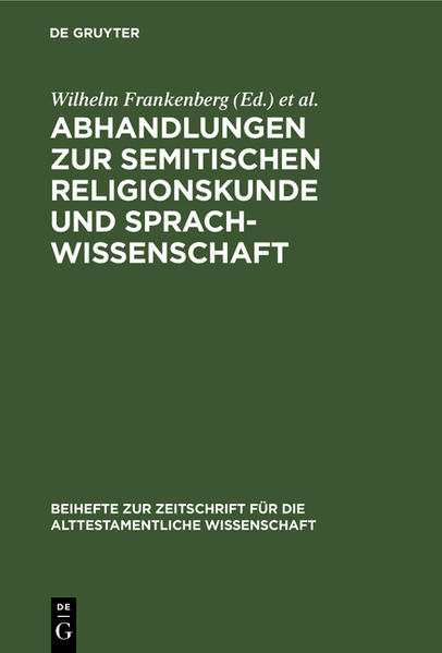 In der Reihe Beihefte zur Zeitschrift für die alttestamentliche Wissenschaft (BZAW) erscheinen Arbeiten zu sämtlichen Gebieten der alttestamentlichen Wissenschaft. Im Zentrum steht die Hebräische Bibel, ihr Vor- und Nachleben im antiken Judentum sowie ihre vielfache Verzweigung in die benachbarten Kulturen der altorientalischen und hellenistisch-römischen Welt. Die BZAW akzeptiert Manuskriptvorschläge, die einen innovativen und signifikanten Beitrag zu Erforschung des Alten Testaments und seiner Umwelt leisten, sich intensiv mit der bestehenden Forschungsliteratur auseinandersetzen, stringent aufgebaut und flüssig geschrieben sind.