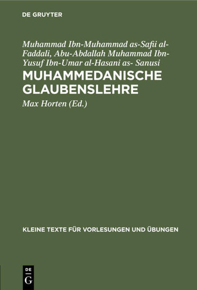 Frontmatter -- EINLEITUNG -- DER KATECHISMUS DES FUD?L? -- Anhang. DER KLEINE KATECHISMUS DES SANUSI -- NACHWORT -- Backmatter