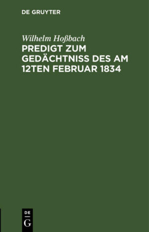 Frontmatter -- Predigt zum Gedächtniß -- Schleiermachers Predigten