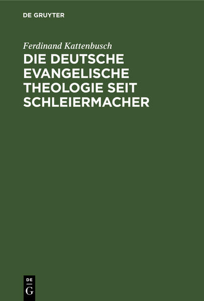 Frontmatter -- Vorwort -- Inhaltsverzeichnis -- I. Die letzte Entwicklung vor Schleiermacher -- II. Schleiermachers Theologie -- III. Von Schleiermacher zu Ritschl -- IV. Die Schule Ritschls und die religionsgeschichtliche Schule -- V. Die Letztzeit -- VI. Beurteilender Rückblick und versuch einer Wegweisung -- Namenverzeichnis