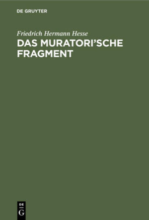 Frontmatter -- Vorwort -- Uebersicht -- Das muratori'sche Fragment -- Erste Abtheilung. Das Evangeliknm -- Zweite Abtheilung. Das Apostolikum -- Backmatter