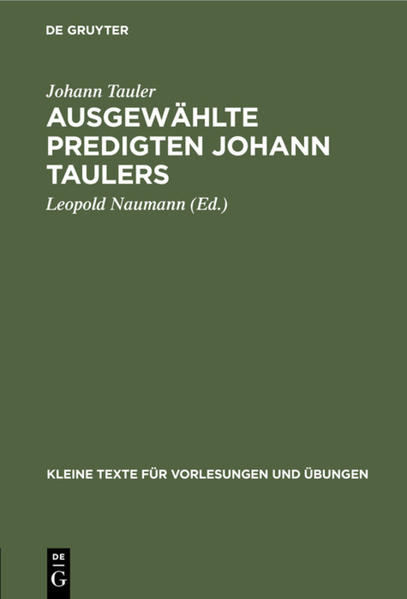 Frontmatter -- Einleitung -- 1. Accipe puerum et matrem eius et vade in terram Israhel -- 2. Van deme hilgen sacrament -- 3. Van deme hilgen sacramente -- 4. Repleti sunt omnes spiritu saneto -- 5. Ascendit Ihesus in naviculam que erat Symonis -- 6. Ain predig von drye mirren -- 7. In illo tempore erat homo ex phariseis -- 8. Si quis sitit, veniat et bibat -- Verzeichnis der Handschriften -- Inhaltsverzeichnis -- Backmatter