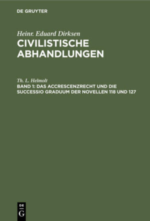 Frontmatter -- Inhaltsverzeichniß -- Einleitung -- §. 1. Umfang der successio ordinum et graduum -- §. 2. Verhältniß des Accrescenzrechtes zur successio graduum -- §. 3. Welcher Zeitpunkt entscheidet für die Vertheilungsweise der Erbmasse? -- §. 4. Schluß