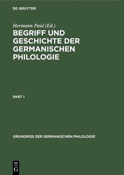 Begriff und Geschichte der germanischen Philologie | Hermann Paul