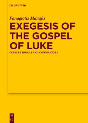 This volume examines the Byzantine manuscripts which transmit unique collections of Greek exegetical extracts on the Gospel of Luke. These codices singuli contain compilations which differ in content and sequence of scholia from all the other known catena types of this Gospel. The Clavis Patrum Graecorum volume on catenae, updated by Jacques Noret in 2018, briefly discusses these individual manuscripts in the codices singuli section (C137). The witnesses are: Vindobonensis theol. gr. 301 (C137.1)