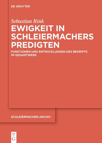 Schleiermacher gilt als einer der bedeutendsten Prediger der vergangenen 200 Jahre, was in der Forschung jedoch kaum zum Tragen kommt. Dabei sind die Predigten nicht weniger als das theologische Kontinuum des schleiermacherschen Œuvres. Sebastian Rink untersucht das in der Kritischen Gesamtausgabe neu edierte, umfangreiche Gesamtwerk der Predigten Schleiermachers mithilfe digitaler Werkzeuge. Er leistet damit einen exemplarischen Beitrag zur methodischen Weiterentwicklung digital unterstützter theologischer Forschung. Anhand der Funktionen des Ewigkeitsbegriffs zeichnet die Arbeit in sieben Phasen den Zuschnitt und die Entwicklungen der Theologie Schleiermachers vor dem Hintergrund seiner ebenfalls vernachlässigten Eschatologie nach. Insbesondere durch Vergleiche mit den nicht-homiletischen Schriften wird die Bedeutung der Predigten Schleiermachers für eine Interpretation seiner Theologie neu in den Fokus gerückt. „Ewigkeit“ wird dabei als ein hermeneutischer Schlüsselbegriff profiliert. Mit der Arbeit liegt eine im Blick auf den Untersuchungsgegenstand der Predigten erstmals umfassende und zudem methodisch innovative Untersuchung der Theologie Schleiermachers vor.