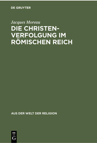 Frontmatter -- INHALTSVERZEICHNIS -- ZUR BIBLIOGRAPHISCHEN ORIENTIERUNG -- I. ZUM PROBLEM DER METHODE -- II. DIE ReligionSPOLITIK ROMS VOR DEM AUFKOMMEN DES CHRISTENTUMS -- III. DIE VERFOLGUNGEN VON IHREM BEGINN BIS ZU COMMODUS -- IV. DAS JURISTISCHE PROBLEM -- V. DIE VERFOLGUNG IM 3. JAHRHUNDERT -- VI. DIE DIOKLETIANISCHE VERFOLGUNG UND DER SIEG CONSTANTINS