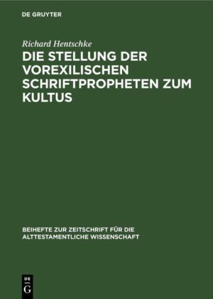 In der Reihe Beihefte zur Zeitschrift für die alttestamentliche Wissenschaft (BZAW) erscheinen Arbeiten zu sämtlichen Gebieten der alttestamentlichen Wissenschaft. Im Zentrum steht die Hebräische Bibel, ihr Vor- und Nachleben im antiken Judentum sowie ihre vielfache Verzweigung in die benachbarten Kulturen der altorientalischen und hellenistisch-römischen Welt.