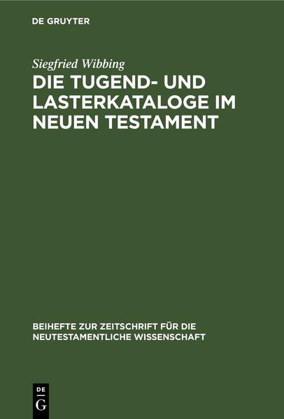 Die Reihe Beihefte zur Zeitschrift für die neutestamentliche Wissenschaft (BZNW) ist eine der renommiertesten internationalen Buchreihen zur neutestamentlichen Wissenschaft. Seit 1923 publiziert sie wegweisende Forschungsarbeiten zum frühen Christentum und angrenzenden Themengebieten. Die Reihe ist historisch-kritisch verankert und steht neuen methodischen Ansätzen, die unser Verständnis des Neuen Testaments befördern, gleichfalls offen gegenüber.