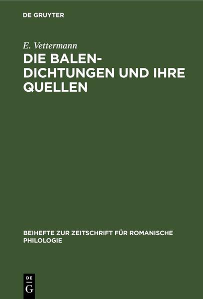 Die Balen-Dichtungen und ihre Quellen | E. Vettermann