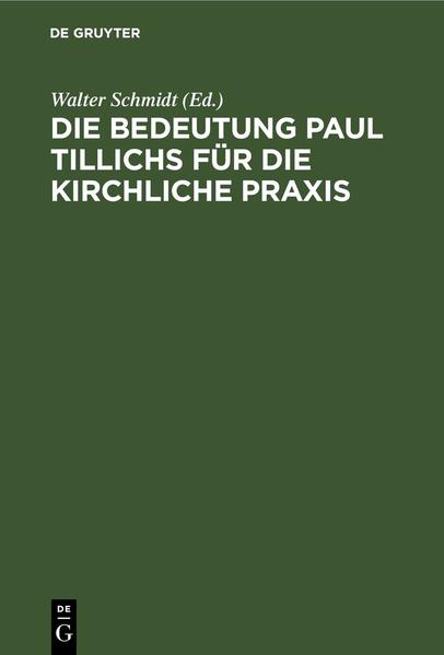 Frontmatter -- INHALT -- VORWORT -- Paul Tillidi und die Psydioanalyse -- Ein Skeptiker begegnet Paul Tillidi Brief eines Unbekannten -- Die Frage nach Gott im Denken Paul Tillidis In der Tiefe ist Wahrheit -- Das Symbolverständnis Paul Tillidis in seiner Bedeutung für die kirchliche Praxis -- Das Werk Paul Tillichs in deutsdier Sprache -- MITARBEITER -- HERAUSGEBER -- Backmatter