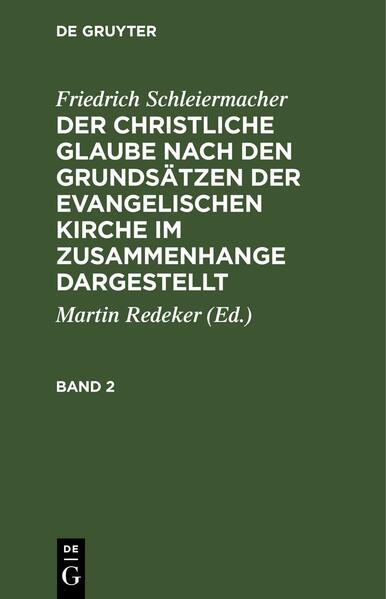 Frontmatter -- Vorwort -- Inhalt -- Des Gegensazes Andere Seite -- Entwiklung des Bewußtseins der Gnade -- Erster Abschnitt. Von dem Zustande des Christen, so fern er sich der göttlichen Gnade bewußt ist -- Zweiter Abschnitt. Von der Beschaffenheit der. Welt bezüglich auf die Erlösung -- Dritter Abschnitt. Von den göttlichen Eigenschaften, welche sich auf die Erlösung beziehen -- Schluß. Von der göttlichen Dreiheit