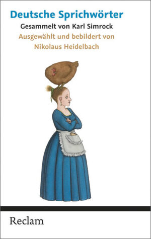 Karl Simrocks Sammlung deutscher Sprichwörter, zuerst 1846 erschienen, ist noch heute eine Fundgrube gereimter und ungereimter Regeln, Weisheiten, Handlungsanweisungen, bisweilen auch Tröstlichkeiten. Nicht alles ist heute noch verständlich, glaubwürdig oder nachvollziehbar, vieles aber lebt heute noch im sogenannten Volksmund fort und manches ist so überraschend und schlagend, dass es eine auffrischende Erinnerung sehr gut verträgt. Nikolaus Heidelbach hat sich der Mühe unterzogen, die über 12.000 Sprichwörter zu sichten und das heute noch Relevante und Interessante herauszuziehen. Vor allem aber hat er nicht nur zu jedem Buchstaben des Alphabets eine Vignette gemalt, sondern auch eine großartige ganzseitige Sprichwort-Illustration geschaffen, die auf komische, phantastische, manchmal sogar ein wenig bösartige Weise den Sinn oder Hintersinn des jeweiligen Sprichworts in Szene setzt.