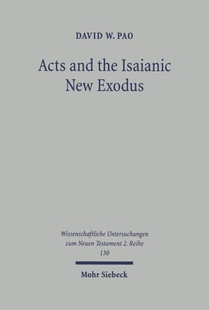 The use of Isaiah in the Lukan writings has long been recognized. David W. Pao examines the wider relationship between Isaiah and the theological program of Acts and thus proposes a new reading of them. As the Isaianic program draws from the foundation story of ancient Israel, the New Exodus program of Isaiah provides the hermeneutical paradigm in which the narrative in Acts can be understood. David W. Pao deals with the interpretation of the entire second volume of the Lukan narrative as well as of the individual episodes. The wider framework provided by Isaiah supplies the organizing principle for the inclusion of various individual stories