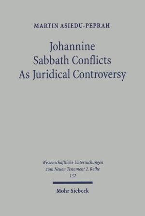 There is unanimity among Johannine scholars that one distinctive characteristic of the Fourth Gospel is the fact that the evangelist presents Jesus as caught in long-drawn out juridical confrontations between himself and 'the Jews'. Martin Asiedu-Peprah examines the two Sabbath conflict narratives in the Fourth Gospel from a narrative-critical perspective and thus takes a fresh look at the Johannine juridical metaphor. In doing so, he attempts to pursue a three-fold objective. First, he determines the precise nature of the juridical metaphor used in the two narratives and on the strength of it, he undertakes a critical reading of the texts under study with the view to shedding new light on their meaning. Then he examines the role of this specific juridical metaphor in the two narratives. The question here is: for what purpose and how is this specific juridical metaphor used within the narrative framework of the two narratives? Finally, he explores the historical setting of the two narratives and infers from it the social function the juridical metaphor would have played within the Johannine Sitz im Leben. In the light of his results, Martin Asiedu-Peprah makes an attempt to examine very briefly the entire section of John 5:1-10:42 to see if the presence of the juridical controversy pattern in this section can throw light on one crucial issue in Johannine research, namely, the purpose of the Gospel in its present form.