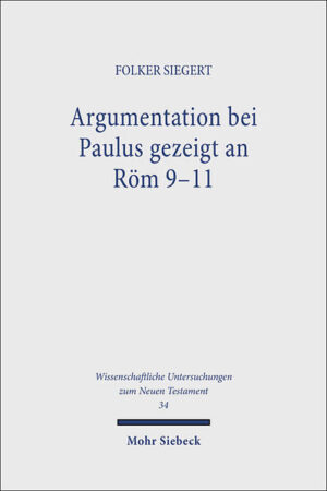 Diese methodologische und exegetische Studie ist dem Paulus gewidmet, der "lieber fünf Worte mit Bewußtsein spricht, als zehntausend Worte in Verzückung" (1Kor 14,19): Methodologisch wird zunächst anhand von Anwendungsbeispielen aus der Bibel des Paulus, der Septuaginta, das Handwerkszeug der modernen Textlinguistik und des rhetorical criticism vorgestellt. Exegetisch wird sodann an Röm 9-11 die Kohärenz und Einsichtigkeit der paulinischen Argumentation gezeigt-eine Einsichtigkeit aufgrund angebbarer jüdischer, griechischer und auch spezifisch christlicher Prämissen. Die Schriftzitate sind nach Regeln eingefügt, die sich gleichfalls angeben lassen. Das Schlußkapitel gibt eine Gesamtcharakteristik paulinischer Argumentation im Kontrast zu anderen religiösen "Diskursen" der Zeit.