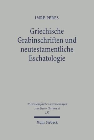 Imre Peres untersucht etwa 1000 griechische Grabinschriften aus der Zeit des Hellenismus und der frühen Kaiserzeit, die Auskunft über die Jenseitsvorstellungen der Griechen geben. Eine große Zahl besonders repräsentativer Inschriften wird im Originaltext und in Übersetzung abgedruckt. So erschließt das Werk den Neutestamentlern wichtige Quellen, die seit Jahrzehnten von der Forschung vernachlässigt werden. Der Autor befaßt sich nach einem allgemeinen Überblick über die Zukunftsvorstellungen in den Inschriften mit den 'positiven' Zukunftshoffnungen, insbesondere mit den Motivkreisen von Vergöttlichung, Erhöhung, Himmelfahrt, himmlischen Wohnstätten, Gemeinschaft mit den Göttern, göttlicher Natur und auch mit der Auferstehung, sowie mit dem Kontrast von griechischem und christlichem Verständnis von Hoffnung. Seit der Zeit des Hellenismus gewinnen solche positiven Zukunftshoffnungen immer mehr an Bedeutung. In den neutestamentlichen Teilen werden wichtige eschatologische Texte auf mögliche Berührungen zu hellenistischen Zukunftsvorstellungen hin untersucht. Diese sind überraschend zahlreich und vielfältig, nicht nur in Texten, die bisher als klassische Zeugnisse 'hellenistischer' Eschatologie im Neuen Testament betrachtet worden sind (z.B. im Lukasevangelium und im 2. Petrusbrief), sondern auch in anderen Texten. Hier zeigt sich, wie die neutestamentliche Eschatologie durch 'Griechen' rezipiert wurde, was für Griechen verständlich war oder auf Unverständnis stieß und wie sich die "Verwandlung" urchristlicher Eschatologie in der Alten Kirche anbahnte.