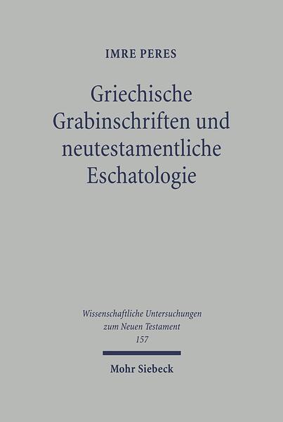 Imre Peres untersucht etwa 1000 griechische Grabinschriften aus der Zeit des Hellenismus und der frühen Kaiserzeit, die Auskunft über die Jenseitsvorstellungen der Griechen geben. Eine große Zahl besonders repräsentativer Inschriften wird im Originaltext und in Übersetzung abgedruckt. So erschließt das Werk den Neutestamentlern wichtige Quellen, die seit Jahrzehnten von der Forschung vernachlässigt werden. Der Autor befaßt sich nach einem allgemeinen Überblick über die Zukunftsvorstellungen in den Inschriften mit den 'positiven' Zukunftshoffnungen, insbesondere mit den Motivkreisen von Vergöttlichung, Erhöhung, Himmelfahrt, himmlischen Wohnstätten, Gemeinschaft mit den Göttern, göttlicher Natur und auch mit der Auferstehung, sowie mit dem Kontrast von griechischem und christlichem Verständnis von Hoffnung. Seit der Zeit des Hellenismus gewinnen solche positiven Zukunftshoffnungen immer mehr an Bedeutung. In den neutestamentlichen Teilen werden wichtige eschatologische Texte auf mögliche Berührungen zu hellenistischen Zukunftsvorstellungen hin untersucht. Diese sind überraschend zahlreich und vielfältig, nicht nur in Texten, die bisher als klassische Zeugnisse 'hellenistischer' Eschatologie im Neuen Testament betrachtet worden sind (z.B. im Lukasevangelium und im 2. Petrusbrief), sondern auch in anderen Texten. Hier zeigt sich, wie die neutestamentliche Eschatologie durch 'Griechen' rezipiert wurde, was für Griechen verständlich war oder auf Unverständnis stieß und wie sich die "Verwandlung" urchristlicher Eschatologie in der Alten Kirche anbahnte.