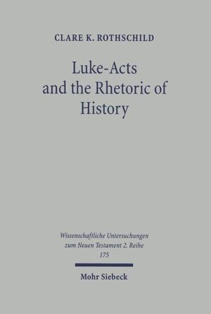 Although the view that Luke-Acts represents early Roman period historiography is widespread, still many scholars express dissent. Resulting from rather narrow understandings of ancient historiography, skeptics favor 'theological' as over and against 'historical' approaches, drawing too sharp a contrast between the two. Though this contrast has been fruitful within Lukan studies, pointing to various apologetic purposes of the works, it tends to overlook that theology is an integral aspect of the composition of all historical works. Clare K. Rothschild aims to shift the focus from revealing and defending theological motifs in Luke-Acts to attention to distinct historiographical methods and interests. She proposes that some of the compositional elements separated by past scholarship as characteristics of Lukan theology-in particular patterns of recurrence, prediction, use of the expression 'dei', and hyperbole-are, first and foremost, elements of rhetorical historiography with counterparts in other Hellenistic and early Roman period histories. As the rhetorical techniques of these historians, they directly support prologue claims to accuracy and truth, not undermining generic understandings of the works as historiography in favor of theological readings, but supporting this designation. While they may have implications for understanding an author's theology, their primary purpose is revealed by their function as tools of the craft of history.