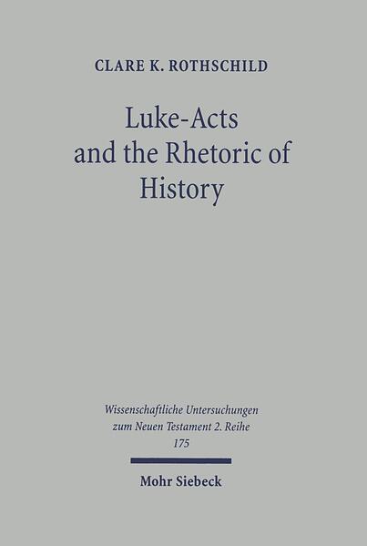 Although the view that Luke-Acts represents early Roman period historiography is widespread, still many scholars express dissent. Resulting from rather narrow understandings of ancient historiography, skeptics favor 'theological' as over and against 'historical' approaches, drawing too sharp a contrast between the two. Though this contrast has been fruitful within Lukan studies, pointing to various apologetic purposes of the works, it tends to overlook that theology is an integral aspect of the composition of all historical works. Clare K. Rothschild aims to shift the focus from revealing and defending theological motifs in Luke-Acts to attention to distinct historiographical methods and interests. She proposes that some of the compositional elements separated by past scholarship as characteristics of Lukan theology-in particular patterns of recurrence, prediction, use of the expression 'dei', and hyperbole-are, first and foremost, elements of rhetorical historiography with counterparts in other Hellenistic and early Roman period histories. As the rhetorical techniques of these historians, they directly support prologue claims to accuracy and truth, not undermining generic understandings of the works as historiography in favor of theological readings, but supporting this designation. While they may have implications for understanding an author's theology, their primary purpose is revealed by their function as tools of the craft of history.