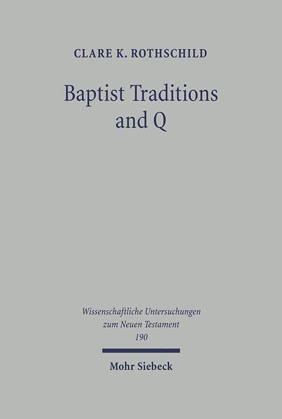 Clare K. Rothschild offers the first comprehensive examination of why current models of Q feature traditions concerning John the Baptist both prominently and favorably. A close hermeneutical investigation of the NT Gospels, including literary phenomena such as the double attribution of sayings to John and to Jesus, contradictions among sayings of Jesus, and significant thematic continuities between Baptist traditions and Q sayings on topics such as the Son of Man and Kingdom of God, support the argument that at some point in the undoubtedly complex pre-history of its redactions Q existed as a source of Baptist traditions exclusively. This study also includes an important new interpretation of the Markan transfiguration narrative.