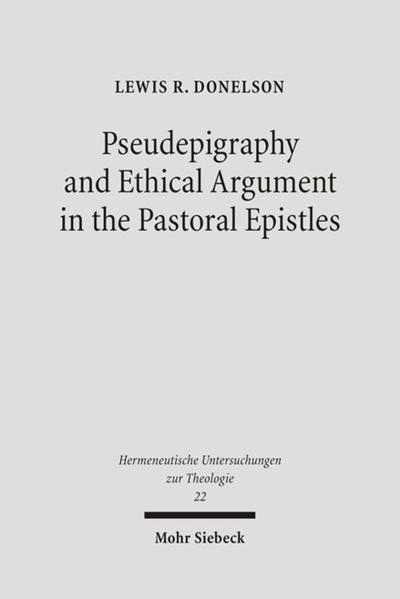 By employing analyses of the literary structure of ancient pseudepigraphical letters and of the logical structure of ethical argument, Lewis R. Donelson discovers in the Pastoral Epistles a consistent theological ethic which has cosmological and cultic grounding. First, an investigation of Greco-Roman religious pseudepigraphical letters identifies those literary patterns which determine the form of argumentation in the Pastoral Epistles. Second, an investigation of the structure of ethical argument produces categories for organizing and analyzing the apparently disorganized arguments in these letters. Finally, this study concludes that the author of the Pastoral Epistles builds a coherent theological ethic by falsifying Pauline history and by grounding his ethical warrants in church officers."Donelson has made important contributions to unraveling the mystery of these three small epistles, which bear the name of Paul ..."Robert J. Karries in Journal of Biblical Literature, Dec. 1988, 558ff."Dr. L.R. Donelson has written an interesting and potentially fruitful study of the Pastoral Epistles ..."Anthony Hanson in The Expository Times 12 (1986)"Insgesamt ist die vorgestellte Arbeit uneingeschränkt zu begrüßen. Sie ermöglicht einen gut fundierten hermeneutischen Ansatz für das Verständnis der Past und läßt diesen drei Briefen zugleich eine gerechte sachliche Beurteilung zukommen."Eckart Reinmuth in TLZ 7 (1990), S. 508