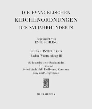 Mit Einführung der Reformation in einem Territorium oder einer Reichsstadt mussten die Landesherren und Magistrate ihren Gemeinwesen in zahlreichen Belangen des weitgefassten kirchlichen Lebens neue Ordnungen geben, nicht zuletzt weil sie die päpstliche Obödienz und die bischöfliche Jurisdiktion nicht mehr anerkannten. Durch die enge Verzahnung von Religion und Politik im 16. Jahrhundert hatten die daraufhin entstanden Kirchenordnungen nicht nur Bedeutung für kirchliche Belange, sondern auch weitreichenden Einfluss auf das weltliche Rechtsleben. Integrale Bestandteile von Kirchenordnungen sind gottesdienstliche Regelungen, Liturgien, agendarische Bestimmungen und Gebetsformulare, Anstellungsvoraussetzungen und -modi der Geistlichen, Kirchendisziplin und Bannregelungen. Insbesondere durch die Reichsstädte erhielt die Reformation weitreichende Impulse. Die urbanen Gemeinwesen waren überregionale Handelsplätze, an denen nicht nur Waren, sondern auch Nachrichten und neue Ideen ausgetauscht wurden. Gegenüber der ländlichen Bevölkerung war die Lesefähigkeit in den Städten größer, hier verbreitete sich der Humanismus mit seiner bildungsbeflissenen Frömmigkeit, hier entstanden früh reformatorische Bewegungen. Die in den südwestdeutschen Reichsstädten wirkenden theologisch gebildeten Prädikanten schufen in Zusammenarbeit mit den städtischen Magistraten Neuregelungen des kirchlichen Lebens, die über den Geltungsbereich der jeweiligen Reichsstadt hinaus weiten Einfluss auf das Kirchenordnungswesen anderer Städte und Territorien hatten.