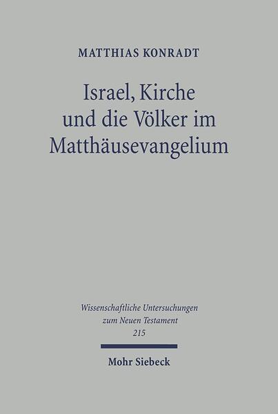 Dem für das theologische Verständnis des Matthäusevangeliums zentralen Problem, worin der Übergang des vorösterlich dezidiert auf Israel konzentrierten Wirkens Jesu und seiner Jünger zur universalen nachösterlichen Mission begründet ist, wird in der Matthäusforschung häufig mit dem Postulat begegnet, dass der universale Missionsbefehl in Mt 28,18-20 als Antwort auf die am Ende kollektive Ablehnung zu lesen sei, die Jesus in Israel erfahren habe. Im Rahmen einer kritischen Auseinandersetzung mit diesem Ansatz analysiert Matthias Konradt die theologischen Motive der matthäischen Betonung der Zuwendung Jesu zu Israel sowie die Reaktionen auf Jesu Wirken in Israel und die Texte, die für die These der Ablösung Israels als Volk Gottes in Anspruch genommen worden sind. Er entwickelt eine alternative Deutung: Die für die Identität der Gemeinde bleibend bedeutsame Heilszuwendung zu Israel und die nachösterliche Ausweitung des Heils auf die Völker werden bei Matthäus über die narrative Konzeption vermittelt, in der er die messianische Identität Jesu als Sohn Davids und Sohn Gottes entfaltet. Auf dieser Basis untersucht der Autor das Verhältnis von Kirche und Israel im Matthäusevangelium. Dabei zeigt sich, dass sich mit der Entstehung der ecclesia eine grundlegende Transformation der vom Evangelisten beanspruchten theologischen Traditionen Israels verbindet, ohne dass freilich die Kirche im Sinne einer Substitutions- oder Sukzessionstheorie als neues oder wahres Israel erscheint.