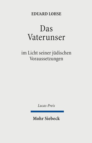 Mit dem Leopold-Lucas-Preis des Jahres 2007 wurde Eduard Lohse ausgezeichnet. Der Preis wurde ihm verliehen in Würdigung seiner wissenschaftlichen Leistungen im gesamten Bereich der neutestamentlichen Exegese und Theologie und insbesondere seines Beitrags zur Erschließung und Einbeziehung jüdischer Quellen in das Verstehen des frühen Christentums, seiner wegweisenden Impulse für eine neue Verhältnisbestimmung zwischen Israel und der Christenheit nach der Schoah sowie seines kirchenleitenden Engagements für die gesamte Evangelische Kirche in Deutschland, für die Ökumene sowie für das Gespräch zwischen Christen und Juden. Sein Vortrag stellt bewußt nicht die Frage nach dem Trennenden im Verhältnis zwischen Juden und Christen in den Vordergrund, sondern das bleibende gemeinsame Erbe. Der genaue Vergleich des Vaterunsers mit seinen jüdischen Voraussetzungen belegt viele beachtliche Ähnlichkeiten, aber auch den besonderen Duktus des Vaterunsers. "Das Vaterunser gewinnt seine Leuchtkraft im Licht seiner jüdischen Voraussetzungen." Und: "Das Vaterunser ist eine konzentriert formulierte Zusammenfassung der Predigt Jesu." Das Buch enthält sowohl die deutsche als auch die englische Fassung des Vortrags.