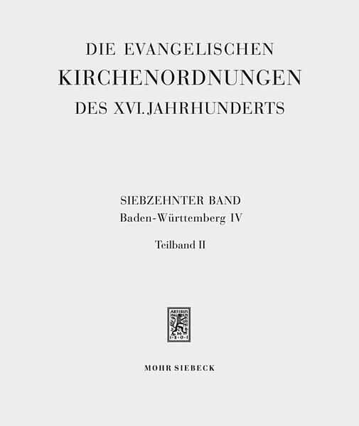 Mit Einführung der Reformation in einem Territorium oder einer Reichsstadt mussten die Landesherren und Magistrate ihren Gemeinwesen in zahlreichen Belangen des weitgefassten kirchlichen Lebens neue Ordnungen geben, nicht zuletzt weil sie die päpstliche Obödienz und die bischöfliche Jurisdiktion nicht mehr anerkannten. Durch die enge Verzahnung von Religion und Politik im 16. Jahrhundert hatten die daraufhin entstanden Kirchenordnungen nicht nur Bedeutung für kirchliche Belange, sondern auch weitreichenden Einfluss auf das weltliche Rechtsleben. Integrale Bestandteile von Kirchenordnungen sind gottesdienstliche Regelungen, Liturgien, agendarische Bestimmungen und Gebetsformulare, Anstellungsvoraussetzungen und -modi der Geistlichen, Kirchendisziplin und Bannregelungen. Zugehörig zu den Kirchenordnungen im engeren Sinne sind weitere kirchen- und lebensordnende Texte, insbesondere Visitationsinstruktionen, Ehe- und Armenordnungen. Der vorliegende Band komplettiert zum einen die Edition von Ordnungen aus südwestdeutschen Reichsstädten und beschließt zum anderen die Bände für das heutige Bundesland Baden-Württemberg.. Die Kirchenordnungen der Reichsstädte gaben der Reformation im deutschen Südwesten weitreichende Impulse. Nicht zuletzt die von Martin Bucer entworfene Ulmer Kirchenordnung von 1531 hatte über ihren Geltungsbereich in Ulm hinaus weiten Einfluss auf das Kirchenordnungswesen anderer Reichsstädte.