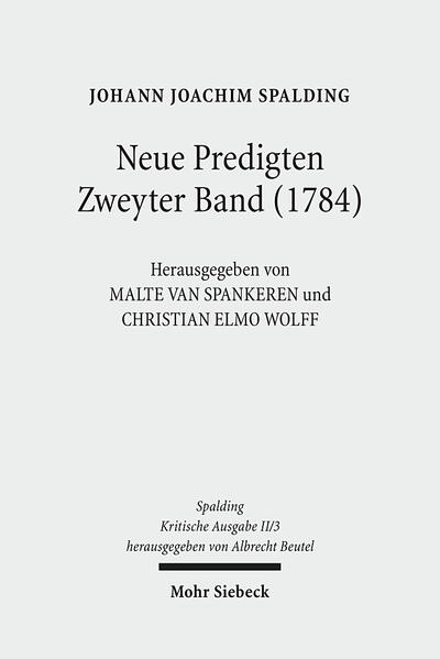 Im Zeitalter der Aufklärung stellte die kirchliche Predigt das zentrale Medium dar, in dem theologische Reflexion vermittelt und in religiöse Lebenspraxis transformiert worden ist. Johann Joachim Spalding (1714-1804) war der wirkmächtigste lutherische Kanzelredner der als 'Neologie' bezeichneten Kulminationsphase der religiösen Aufklärung. Der zweite Band seiner "Neuen Predigten" (1784), den er im Alter von 70 Jahren veröffentlichte, bietet eine aus Festpredigten, ausgewählten Kanzelreden und populartheologischen Essays harmonisch gefügte Anthologie. In der vorliegenden Kritischen Edition, die durch eingehende Erläuterungen sowie ausführliche Personen-, Bibelstellen-, Orts- und Sachregister leserfreundlich erschlossen ist, läßt sich auch heute noch die glückliche Verbindung von Frömmigkeit und Modernität nachvollziehen, die ihrem Verfasser einst weit über Deutschland hinaus einen Namen gemacht hat.