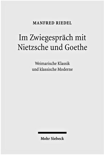 Manfred Riedel untersucht Linienzüge deutschen Geistes im bislang wenig vermessenen Spannungsfeld zwischen Weimarischer Klassik und klassischer Dichtung der Moderne, von der Erfahrung durchdrungen, "schönes Leben" sei überall erkrankt. Er wendet sich dagegen, dass die zeitgenössische Forschung zur Weimarer Klassik Nietzsche und die von ihm ausgehenden Bögen zur klassischen Moderne vernachlässigt. Das Buch überprüft die einst zu Nietzsches Gunsten vorgebrachten Argumente vom "Willen zur Macht als Kunst" und vergleicht sie mit Georges und Hofmannsthals Goethe- und Nietzsche-Verständnis. Angesichts wachsender Voreiligkeit im Aburteilen von Vergangenem teilt Manfred Riedel die heute immer stärker gehegte Furcht vor einer gänzlichen Auflösung alles geschichtlich Überlieferten. Um so stärker ist die Hoffnung, dass eine neue Generation durch "richtiges" und "gerechtes" Verstehen den längst fälligen Revisionsprozess anstrengen und das hohe Geistergespräch vor Herabziehungen "ins Nichts" bewahren wird. Riedels Untersuchungen deuten die bis heute missverstandene Idee der "konservativen Revolution" für ganz Europa und folgen den Bogenlinien von Nietzsche zu Goethe, die Hofmannsthal auszog, der hieran weitere "Bögen" und "Abbiegungen" ansetzt, die den Unterschied der "klassischen Moderne" zu Neuromantik, Jugendstil, Expressionismus usf. markieren. Sie alle laufen in Nietzsches Denken und Dichten zusammen und erfüllen die Rede vom "Rückschein des Geistes" mit Leben.