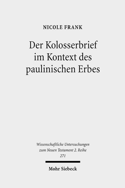 Der Kolosserbrief als ältestes paulinisches Pseudepigraphon ist ein biblisches Textzeugnis, das ganz wesenhaft intertextuell strukturiert ist. Zum einen bildet der Rückgriff auf Inhalte, Sprachlichkeit und Motivik der Protopaulinen die Voraussetzung für die Verfasserfiktion des Schreibens und damit für seine Rezeption als authentischer Bestandteil der Paulusüberlieferung. Zum anderen wird jene Paulusüberlieferung zugleich auch einer Re-Interpretation unterworfen: Dadurch, dass der Autor des Briefes in der Form fiktiver Selbstreferenz auf die authentischen Paulusbriefe zurückgreift, präsentiert sich der Kolosserbrief als Selbstauslegung Pauli, als Interpretationsanweisung zum Verständnis des paulinischen Erbes. Nicole Frank untersucht die dabei wirksamen intertextuellen Strategien und Mechanismen in ihrer text- und referenztextorientierten Funktion, d.h. unter der doppelten Fragestellung, mit welchen literarischen Mitteln sich der Kolosserbrief als paulinisch präsentiert und welches Verständnis paulinischer Theologie durch diese fiktive Selbstreferenz Pauli nahegelegt werden soll.