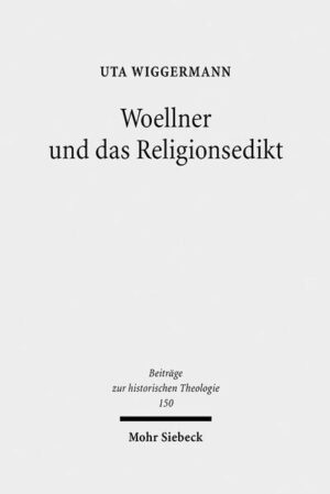 Das vom 9. Juli 1788 datierende "Edikt, die Religionsverfassung in den preußischen Staaten betreffend" ist im Preußen des späten 18. Jahrhunderts der kirchenpolitisch bedeutsamste Erlaß. Mit diesem Edikt und mit weiteren darauf folgenden Maßnahmen suchte der preußische Staatsminister Johann Christoph v. Woellner der theologischen Aufklärung im Kirchen-, Schul- und Universitätswesen entgegenzuwirken. Woellner sowie die Kirchenpolitik und die kirchliche Wirklichkeit seiner Zeit sind von einer eigentümlichen Verwobenheit und Spannung theologischer Überzeugungen, persönlicher Interessen, machtpolitischer Überlegungen und religiöser Gewohnheiten geprägt. Auf einer breiten Grundlage zeitgenössischer, größtenteils handschriftlicher Quellen erschließt Uta Wiggermann diese komplexen Zusammenhänge. Erstmals liegt nun eine umfassende Darstellung vor, die zeigt, daß sich die historische Wirklichkeit gängigen schematischen Zuordnungen entzieht.