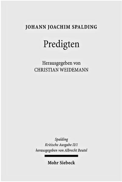 Johann Joachim Spalding (1714-1804) war nicht allein der bedeutendste Religionstheologe, sondern auch der wirkmächtigste Kanzelredner seiner Epoche. Der erste Band seiner "Predigten" (11765,21768,31775) dokumentiert die neologische Verbindung von Herzens- und Verstandesfrömmigkeit auf exemplarische Weise und macht heute noch verständlich, weshalb viele namhafte Zeitgenossen, darunter Goethe, Herder und Kant ("Spalding ist allen vorzuziehen"), die biblisch-reformatorische Aktualität und sprachliche Klarheit des Predigers Spalding so außerordentlich schätzten. Die vorliegende kritische Edition läßt die unterschiedliche Textgestalt der drei autorisierten Auflagen mühelos nachvollziehen und stellt mit ihren historischen Erläuterungen sowie mit ausführlichen Bibelstellen-, Namens-, Orts- und Sachregistern wertvolle Erschließungshilfen bereit. Der einleitende Essay des Bandherausgebers unterzieht die lebenslange Predigtarbeit des Aufklärungstheologen einer konzentrierten, kritischen Würdigung.