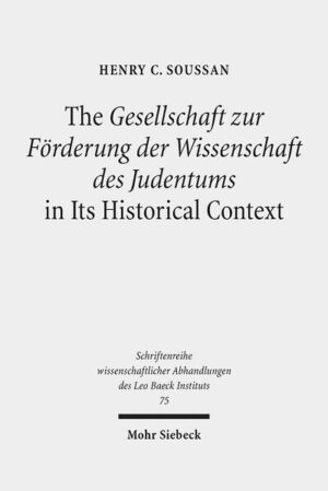 Wissenschaft des Judentums, the movement for the scientific understanding of Judaism as an academic discipline, was arguably the single most important contribution of German Jewry to Jewish culture in modern times. Less known, but equally significant, however, was the intellectual engine that drove this academic pursuit: the Gesellschaft zur Förderung der Wissenschaft des Judentums. Throughout its 36 years (1902-38) the Society for the Advancement of the Science of Judaism not only supported numerous ground-breaking projects and publications but also had a lasting impact on the study of Jewish thought and culture in academic institutions around the world-up to the present day. Henry C. Soussan places the organization in its historical context and retraces the social and ideological impulses leading to its creation, thereby making an invaluable contribution to the field.
