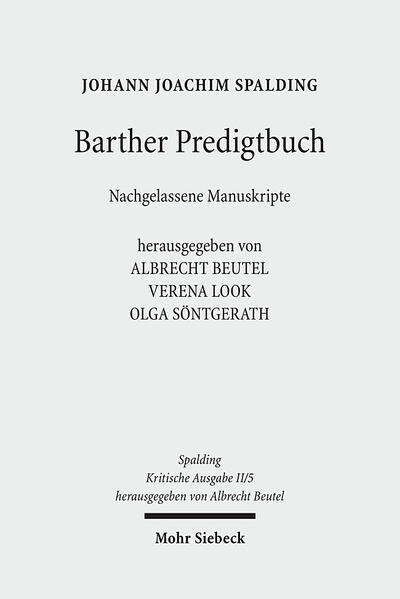 Diese Predigtsammlung ist ihrerseits, was ihre Entstehungsgeschichte ermöglicht hat: ein Glücksumstand sondergleichen! Sie enthält die einzigen handschriftlich überlieferten Predigten Johann Joachim Spaldings, die über seinen jüngsten Enkel Karl Heinrich Sack in das Pfarrarchiv zu Barth (Vorpommern) gelangt sind. Mit ihren zahlreichen Korrekturen, Einfügungen und Umstellungen ermöglichen es diese Manuskripte auf unvergleichliche Weise, den Entstehungs- und Revisionsprozeß der Kanzelreden in geradezu synchroner Unmittelbarkeit mitzuvollziehen. Dadurch gewähren sie Einblick in die normale, alltägliche, von keiner Publikationsabsicht begleitete Predigttätigkeit des Verfassers. Die Kritische Edition dieser Sammlung rekonstruiert den von Spalding zum Vortrag bestimmten Textbestand und erlaubt es zugleich, sämtliche Varianten der handschriftlichen Textbearbeitung mühelos zu entschlüsseln. Mit ihren historischen Erläuterungen sowie mit ausführlichen Bibelstellen-, Namens-, Orts- und Sachregistern stellt sie wertvolle Erschließungshilfen bereit.