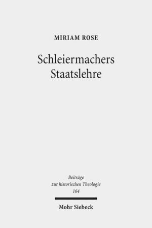 Schleiermacher hielt zwischen 1813 und 1833 fünf Vorlesungen zur Staatslehre an der neugegründeten Universität Berlin, in denen er die Preußischen Reformen unterstützte. Im Unterschied zu Hegels Rechtsphilosophie entfaltete Schleiermachers politisches Denken aber kaum Wirkung. Erst seit 1998 liegt eine kritische Edition der entsprechenden Manuskripte und Nachschriften vor. Miriam Rose liefert erstmals eine umfassende systematische Erschließung der Staatslehre Schleiermachers bezogen auf die Staatsdiskurse nach der Französischen Revolution. In thematischen Längsschnitten, u.a. zu den Problemen Krieg und Frieden sowie Staat und Kirche, zeigt sich die liberale Orientierung Schleiermachers. Die spezifische Eigenart dieser Konzeption profiliert die Autorin anhand der Frage nach der Freiheit des Einzelnen. Sie stellt heraus, dass es sich trotz der liberalen Orientierung um keinen liberalen Entwurf handelt.