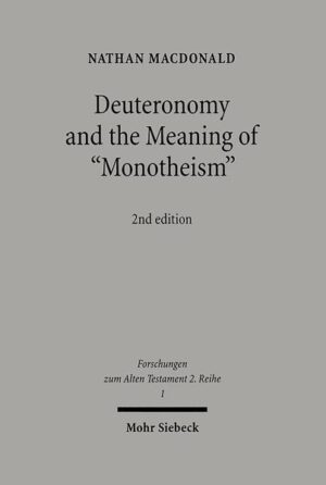 Nathan MacDonald examines the term 'monotheism' and its appropriateness as a category for analysing the Old Testament. He traces the use of 'monotheism' since its coinage in 1660 and argues that its use in Old Testament scholarship frequently reflects a narrowed, intellectualistic conception of religion.