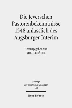 Die Herrschaft Jever geriet durch das Augsburger Interim 1548 unter großen Druck. Zur Bündelung der eigenen Kräfte wurden alle Pastoren beauftragt, ihren persönlichen Glauben und ihre Ablehnung des Interim schriftlich zu begründen. So entstand eine einzigartige Sammlung von 21 Pastorenbekenntnissen, die dank glücklicher Umstände erhalten blieb. Sie bietet ein flächendeckendes Bild, wie weit die Reformation fernab der Bildungszentren des Reichs in einem ländlichen Territorium durchgedrungen war. Die Verfasser haben zum Teil studiert, zum Teil aber nur die einfache Klerikerausbildung des Spätmittelalters durchlaufen. Die lateinischen und niederdeutschen Bekenntnistexte werden erstmals von Rolf Schäfer vollständig ediert und durch eine parallel angeordnete Übersetzung sowie durch eine historische Einleitung erschlossen.