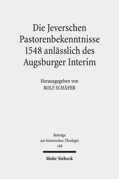 Die Herrschaft Jever geriet durch das Augsburger Interim 1548 unter großen Druck. Zur Bündelung der eigenen Kräfte wurden alle Pastoren beauftragt, ihren persönlichen Glauben und ihre Ablehnung des Interim schriftlich zu begründen. So entstand eine einzigartige Sammlung von 21 Pastorenbekenntnissen, die dank glücklicher Umstände erhalten blieb. Sie bietet ein flächendeckendes Bild, wie weit die Reformation fernab der Bildungszentren des Reichs in einem ländlichen Territorium durchgedrungen war. Die Verfasser haben zum Teil studiert, zum Teil aber nur die einfache Klerikerausbildung des Spätmittelalters durchlaufen. Die lateinischen und niederdeutschen Bekenntnistexte werden erstmals von Rolf Schäfer vollständig ediert und durch eine parallel angeordnete Übersetzung sowie durch eine historische Einleitung erschlossen.