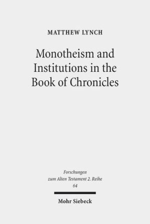 Matthew Lynch examines ways that the one God became known and experienced through institutions according to the book of Chronicles. Chronicles recasts Israel's earlier histories from the vantage point of vigorous commitments to the temple and its supporting institutions (the priesthood and royal house), and draws out the numerous ways that those institutions mediate divine power and inspire national unity. By understanding and participating in the reestablishment of these institutions, Chronicles suggests that post-exilic Judeans could reconnect to the powerful God of the past despite the appallingly impoverished state of post-exilic life. However, Chronicles contends that God was not beholden by those participating in the temple system. As such, it constitutes a via media between two regnant perspectives on the relationship between biblical monotheism and particularism, one which sees in monotheism an inherent move beyond particularism, and another which sees a problematic appeal to monotheism to legitimate powerful institutions. While Chronicles gives expression to the profound resonances between institutional and divine greatness, it is also careful to resist linking divine power and institutional power in absolute terms.