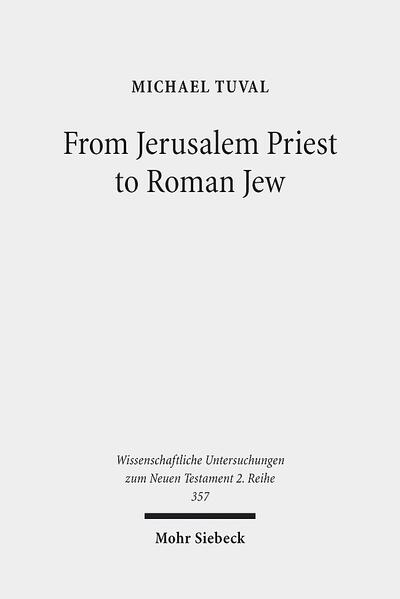 In this study, Michael Tuval examines the religion of Flavius Josephus diachronically. The author suggests that because Diaspora Jews could not participate regularly in the cultic life of the Jerusalem Temple, they developed other paradigms of Judaic religiosity. He interprets Josephus as a Jew who began his career as a Judean priest but moved to Rome and gradually became a Diaspora intellectual. Josephus' first work, Judean War, reflects a Judean priestly view of Judaism, with the Temple and cult at the center. After these disappeared, there was not much hope left in the religious realm. Tuval also analyzes Antiquities of the Jews, which was written fifteen years later. Here the religious picture has been transformed drastically. The Temple has been marginalized or replaced by the law which is universal and perfect for all humanity. The book is optimistic about the future of Judaism, and does not hint that the absence of the Temple hinders human-divine communication. Paradoxically, in later years Josephus continued to emphasize his priestly identity. The explanation offered for this anomaly is a complex one. The author also argues that Josephus continued to see the priests as the natural leaders of post-destruction Judaism.