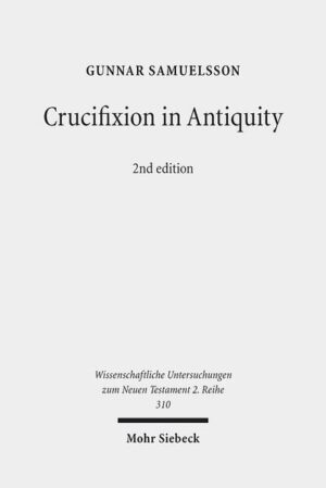 Gunnar Samuelsson investigates the philological aspects of how ancient Greek, Latin and Hebrew/Aramaic texts depict crucifixions. A survey of the texts shows that there has been too narrow a view of the "crucifixion" terminology. The various terms do not only refer to "crucify" and "cross." They are used much more diversely. Hence, most of the crucifixion accounts that scholars cite in the ancient literature have to be rejected, leaving only a few. "Gunnar Samuelsson has a rare distinction, for his work received attention, perhaps even notoriety, prior to its publication. Apart from the reports on subject specific blogs, the content of this thesis was being communicated through global media outlets such as CNN and Pravda. … The breadth of primary data assembled will be of great benefit to subsequent generations of scholars." Paul Foster in The Expository Times 123 (3) 2011, 122-124