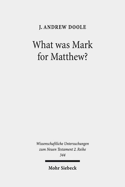 The Gospel of Mark appears to have been an overnight success in earliest Christian circles, inspiring and influencing two later evangelists to compose their own accounts of the life of Jesus. Matthew provides us with the first evidence of the reception of the Markan gospel, and is thus the closest we can come to knowing how Mark was understood by first-century Christians. What does Matthew's re-working of the gospel of Mark tell us about his relationship and attitude to this important Christian text? J. Andrew Doole examines Matthew's sources, which the evangelist used to compile and compose his own story of Jesus. Doole suggests that Matthew was not disputing the Gospel of Mark, rather developing its tradition in a conventional manner to reinforce its authoritative position in the growing Christian movement.