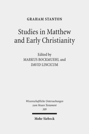 Over the course of his distinguished career, the late Graham Stanton, former Lady Margaret's Professor of Divinity at the University of Cambridge, wrote extensively on New Testament and early Christian themes. This volume presents a collection of twenty-six essays, including one previously unpublished, and encompasses some of his most prominent contributions to scholarship. Stanton's work as an interpreter of the Gospel of Matthew is well known, and thus Part I includes seven essays on Matthew. Part II ('New Testament Studies') collects twelve studies on various New Testament themes, ranging from the exegetical to the methodological and programmatic. Toward the end of his life, Stanton was engaged in writing a book on Justin Martyr in the context of early Christian and Jewish dialogue. Though he did not live to complete the project, he published a number of preliminary studies that are included in Part III, together with a previously unpublished paper investigating 'Justin on Martyrdom and Suicide'.