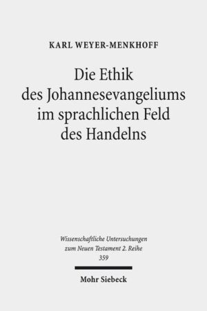 Der johanneischen Ethik wird vor allem in der älteren Forschung wenig Raum zugestanden. Karl Weyer-Menkhoff bestreitet diesen traditionellen Konsens und versucht zu zeigen, wie sehr das Johannesevangelium, das seit frühester Zeit als "geistiges Evangelium" gilt (Clemens v. Alexandrien), auch vom Gedanken der Tat durchdrungen ist. Die zentrale Forschungsfrage lautet, zu welcher Art moralischen Denkens das Johannesevangelium anleitet. Als Antworten darauf finden sich weder Prinzipien noch Gebote oder Werte des menschlichen Handelns